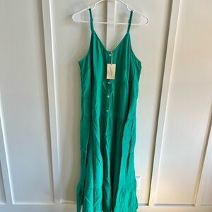 Women’s Universal Thread Green Linen Maxi Dress | Size XL